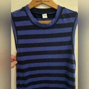 Old Navy size large blue and dark blue maxi dress with a side split.